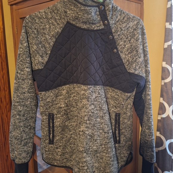 Womens Abercrombie And Fitch Fleece/ Quilted Jacket. Snap Neck Detail. Sz S - Picture 1 of 5